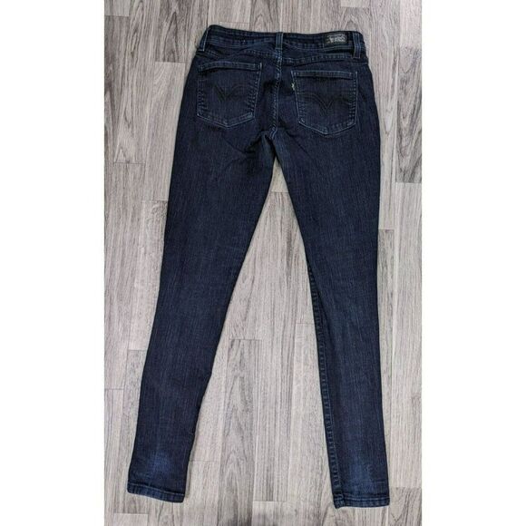 (3/$35) Levis 535 Size 7 Embroidered Pockets Skinny Denim Blue Jeans Jeggings - Picture 2 of 12